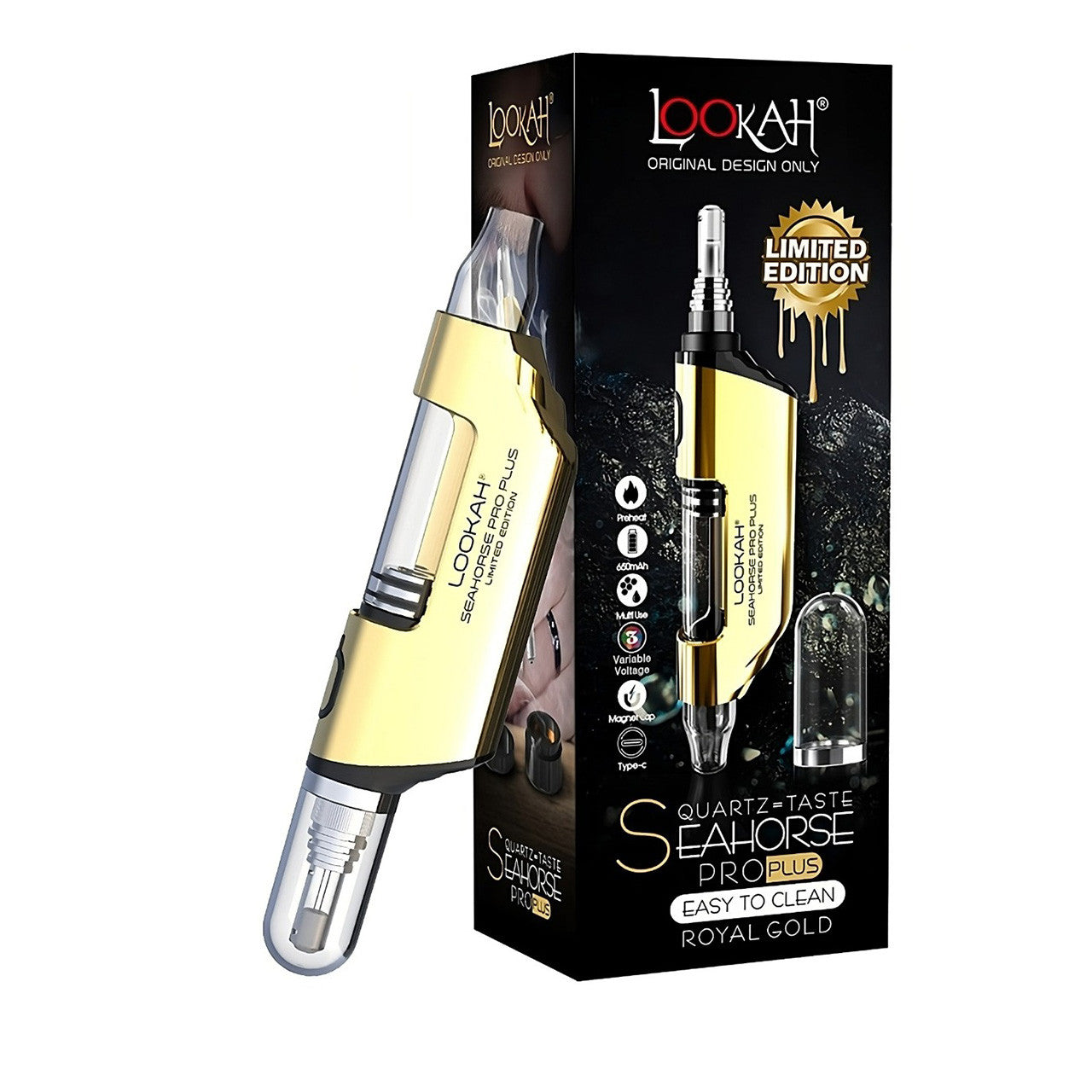 Lookah - Seahorse Pro Plus 650mAh Vaporizer Kit - SWED Lookah - Seahorse Pro Plus 650mAh Vaporizer Kit - SWED